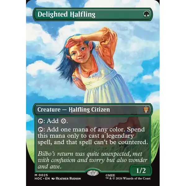Magic: The Gathering Delighted Halfling (Borderless) (025) Near Mint Foil