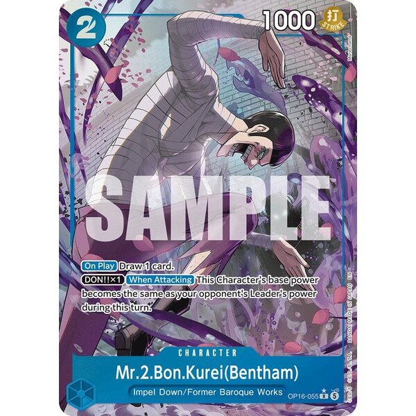 Bandai Mr.2.Bon.Kurei(Bentham) (Alternate Art) (OP16-055) Lightly Played Foil