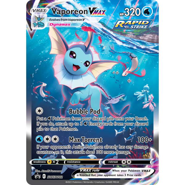 Pokemon Vaporeon VMAX (SWSH182) Near Mint Holofoil