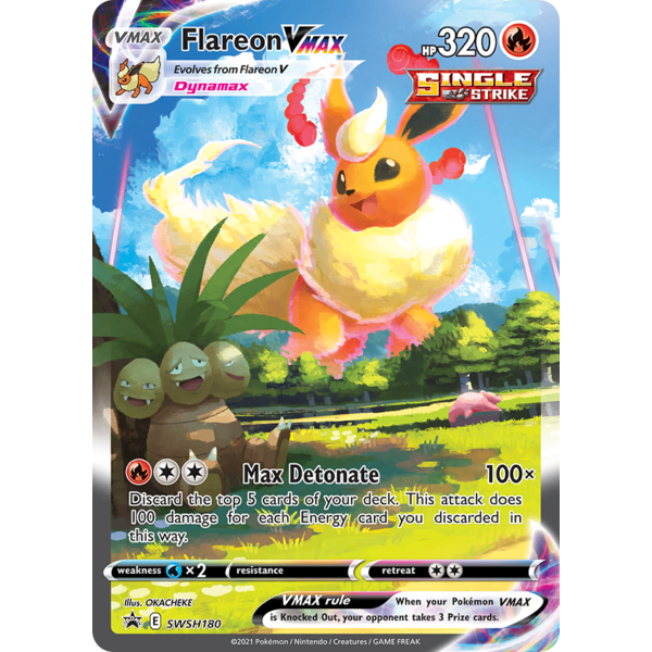 Pokemon Flareon VMAX (SWSH180) Near Mint Holofoil