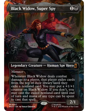 Magic: The Gathering Black Widow, Super Spy (Borderless) (347) Lightly Played Foil