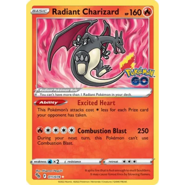 Pokemon Radiant Charizard (011) Lightly Played Holofoil