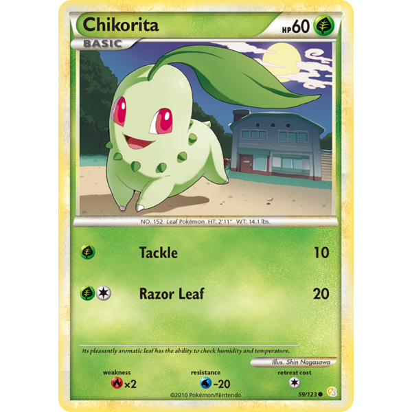 Pokemon Chikorita (059) Moderately Played Reverse Holofoil