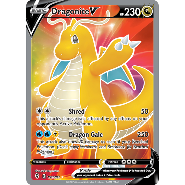 Pokemon Dragonite V (Full Art) (191) Lightly Played Holofoil