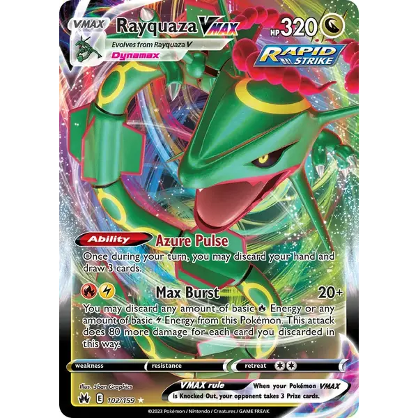 Pokemon Rayquaza VMAX (102) Lightly Played Holofoil