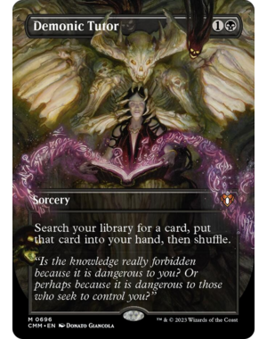 Magic: The Gathering Demonic Tutor (Borderless Alternative Art) (696) Near Mint