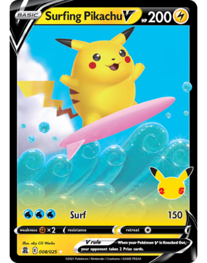 Pokemon Surfing Pikachu V (008) Lightly Played Holofoil