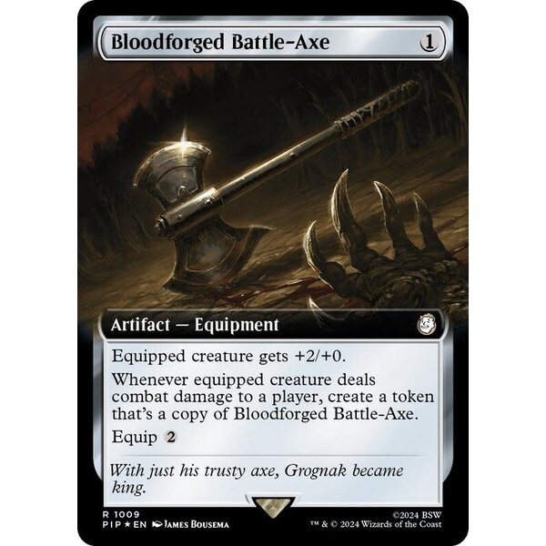 Magic: The Gathering Bloodforged Battle-Axe (Extended Art) (Surge Foil) (1009) Lightly Played Foil