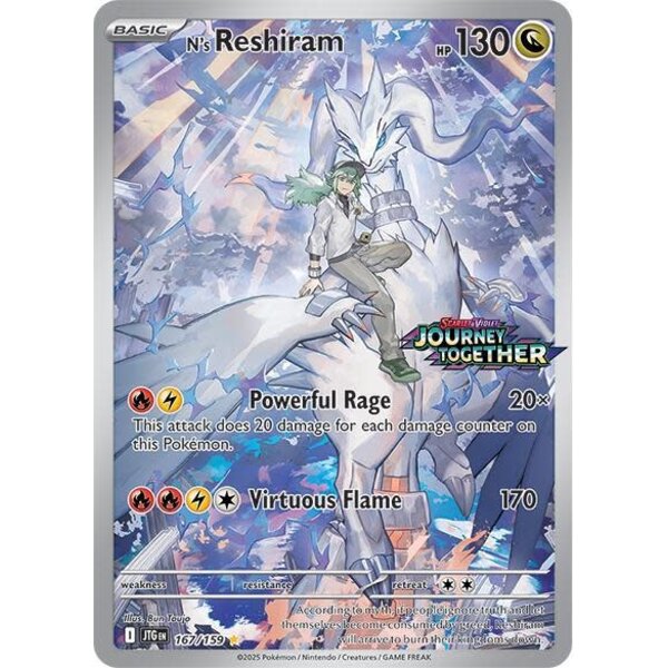 Pokemon N's Reshiram  (Journey Together Stamped) (167) Near Mint Holofoil