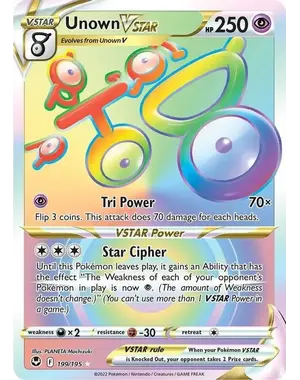 Pokemon Unown VSTAR (Secret) (199) Lightly Played Holofoil