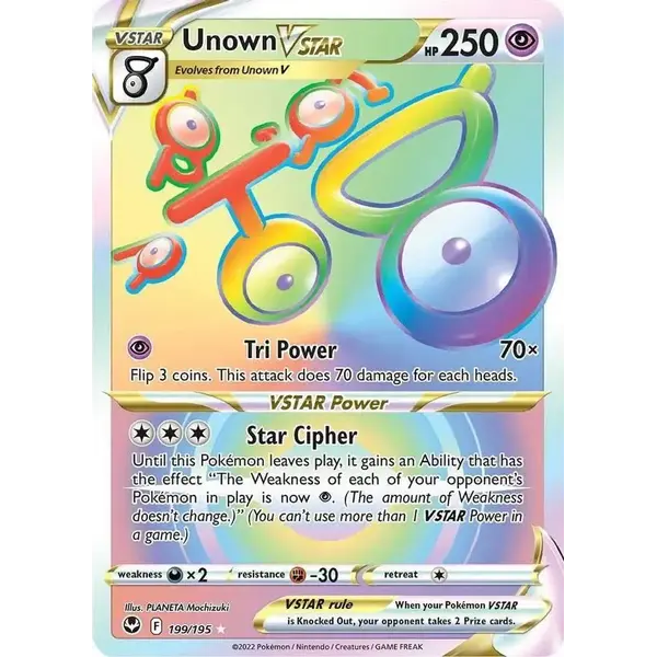 Pokemon Unown VSTAR (Secret) (199) Lightly Played Holofoil