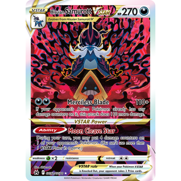 Pokemon Hisuian Samurott VSTAR (GG52) Lightly Played Holofoil