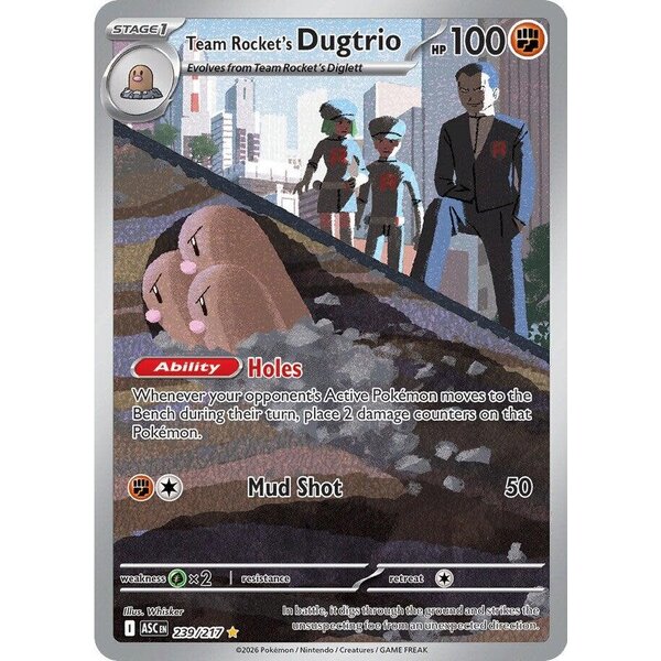Pokemon Team Rocket's Dugtrio (239) Lightly Played Holofoil