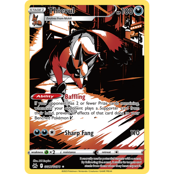 Pokemon Thievul (GG17) Lightly Played Holofoil