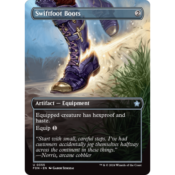 Magic: The Gathering Swiftfoot Boots (Borderless) (355) Lightly Played