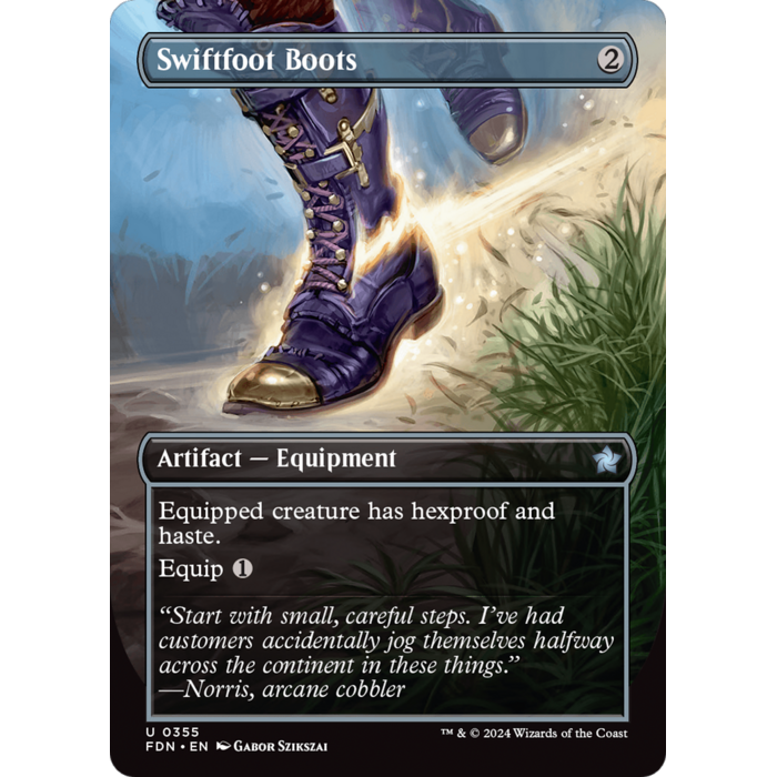 Magic: The Gathering Swiftfoot Boots (Borderless) (355) Lightly Played