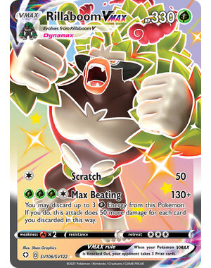 Pokemon Rillaboom VMAX (SV106) Lightly Played Holofoil