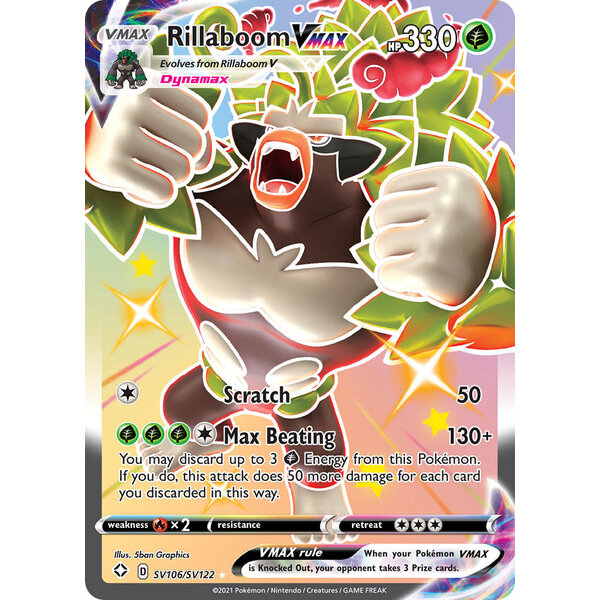 Pokemon Rillaboom VMAX (SV106) Lightly Played Holofoil