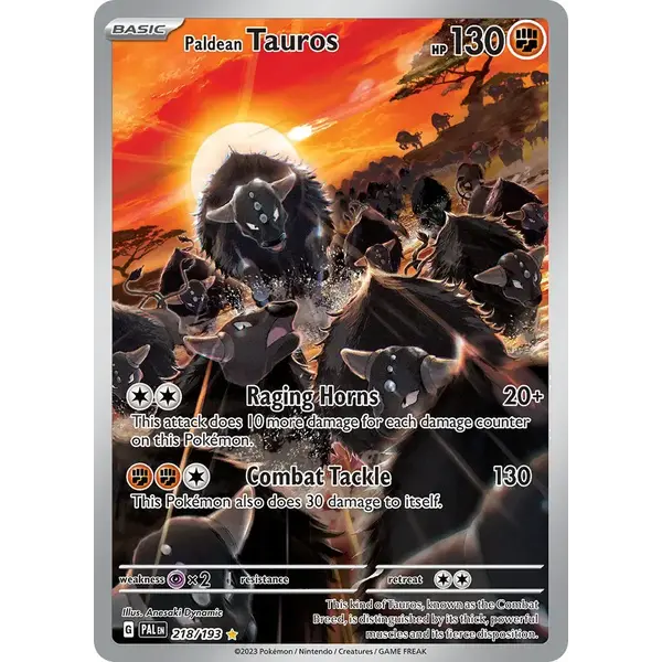 Pokemon Paldean Tauros (218) Lightly Played Holofoil
