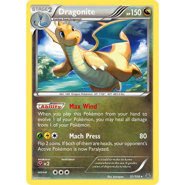 Pokemon Dragonite (051) Lightly Played Reverse Holodoil