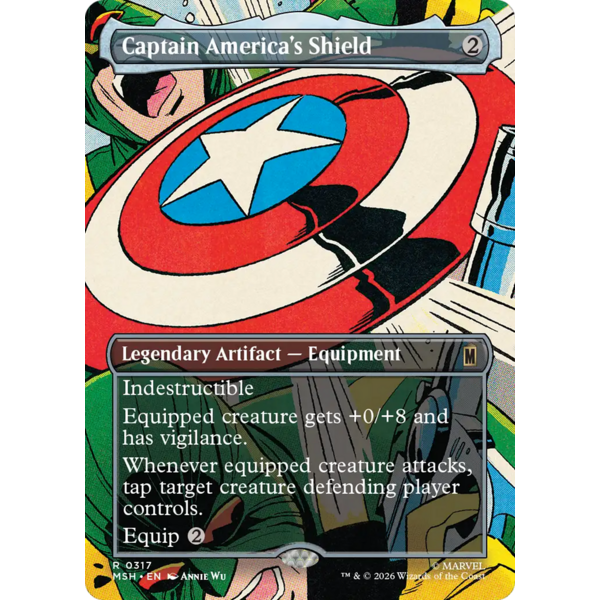 Magic the Gathering Captain America's Shield (Borderless) (317) Near Mint Foil