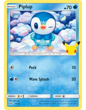 Pokemon Piplup (020) Lightly Played Holofoil