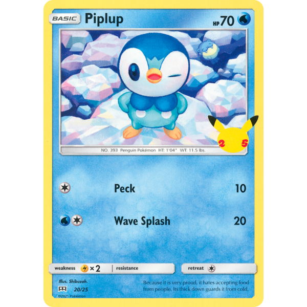 Pokemon Piplup (020) Lightly Played Holofoil