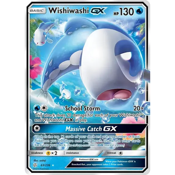 Pokemon Wishiwashi GX (063) Lightly Played Holofoil