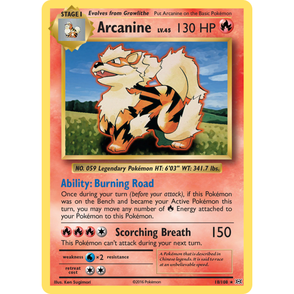 Pokemon Arcanine (018) Lightly Played Reverse Holofoil