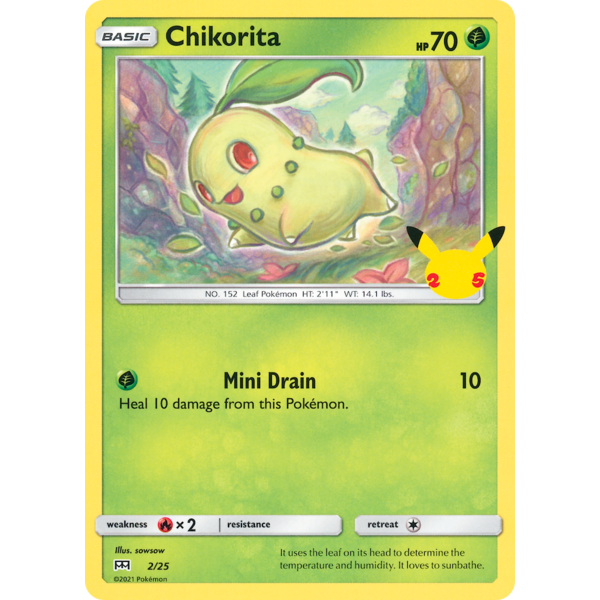 Pokemon Chikorita (002) Lightly Played Holofoil
