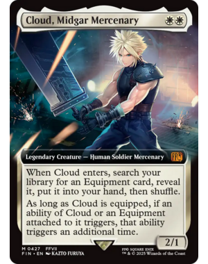 Magic: The Gathering Cloud, Midgar Mercenary (Extended Art) (427) Near Mint