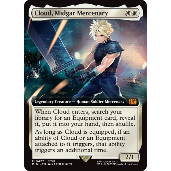 Magic: The Gathering Cloud, Midgar Mercenary (Extended Art) (427) Near Mint