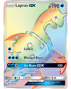 Pokemon Lapras GX (Secret) (151) Near Mint Holofoil