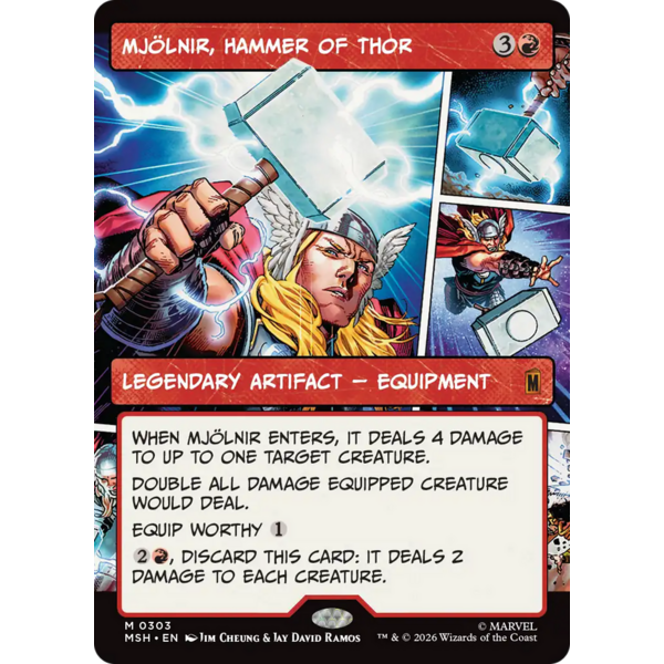 Magic: The Gathering Mjolnir, Hammer of Thor (Borderless) (303) Near Mint Foil