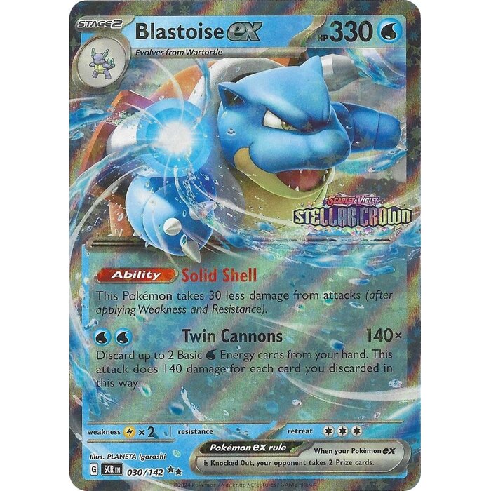 Pokemon Blastoise ex (Stellar Crown Stamp) (030) Lightly Played Holofoil