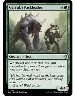 Magic: The Gathering Garruk's Packleader (218) Lightly Played