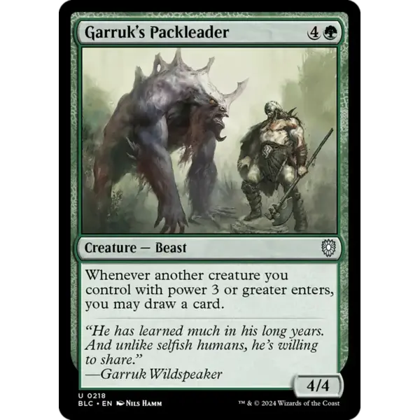 Magic: The Gathering Garruk's Packleader (218) Lightly Played