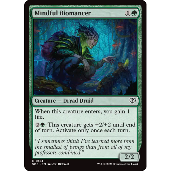 Magic: The Gathering Mindful Biomancer (154) Lightly Played