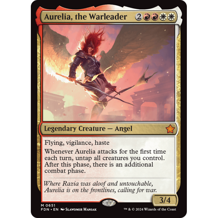 Magic: The Gathering Aurelia, the Warleader (651) Lightly Played