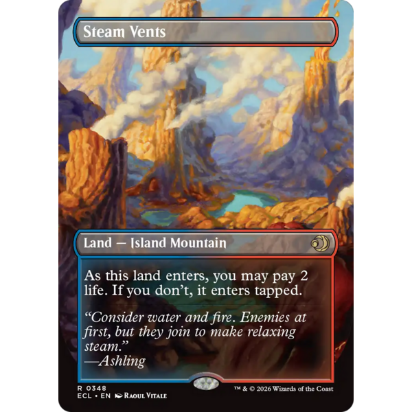 Magic: The Gathering Steam Vents (Borderless) (348) Lightly Played