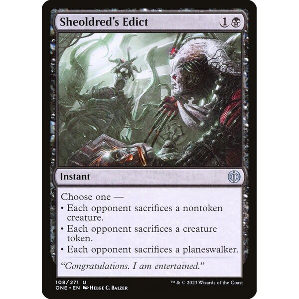 Magic: The Gathering Sheoldred's Edict (108) Lightly Played Foil