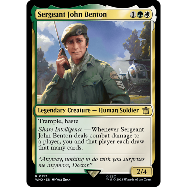 Magic: The Gathering Sergeant John Benton (157) Lightly Played Foil