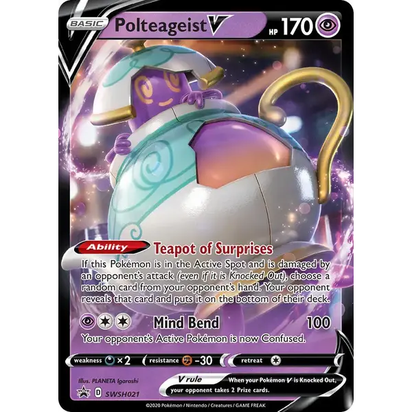 Pokemon Polteageist V (SWSH021) Lightly Played Holofoil