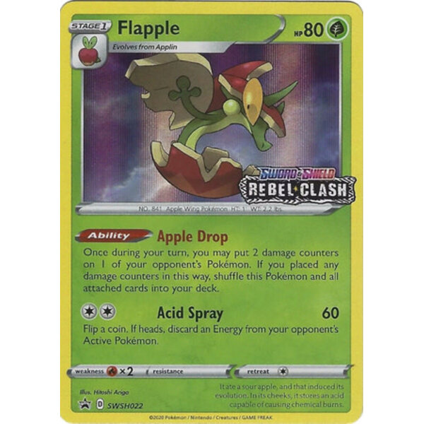 Pokemon Flapple (Prerelease) (SWSH022) Near Mint Holofoil