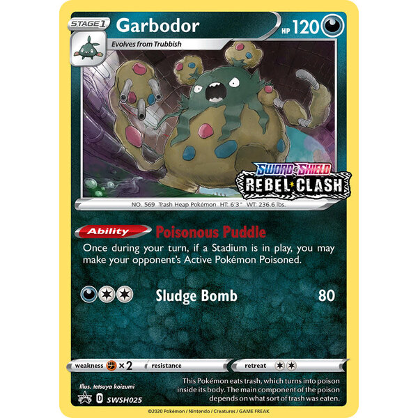 Pokemon Garbodor (Prerelease) (SWSH025) Lightly Played Holofoil