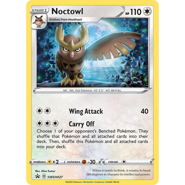 Pokemon Noctowl (SWSH027) Lightly Played Holofoil