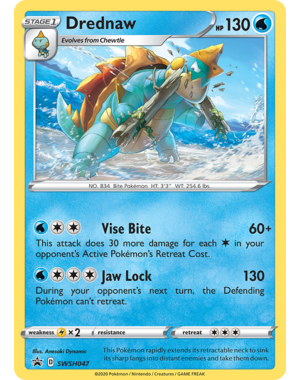 Pokemon Drednaw (SWSH047) Lightly Played Holofoil