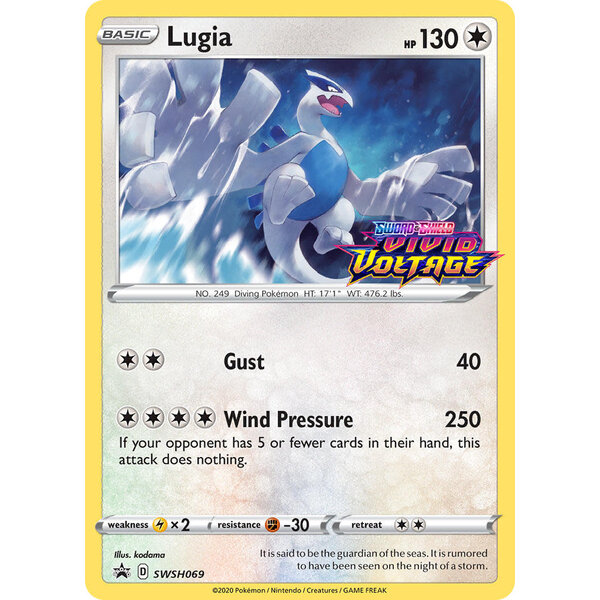 Pokemon Lugia (Prerelease) (SWSH069) Lightly Played Holofoil