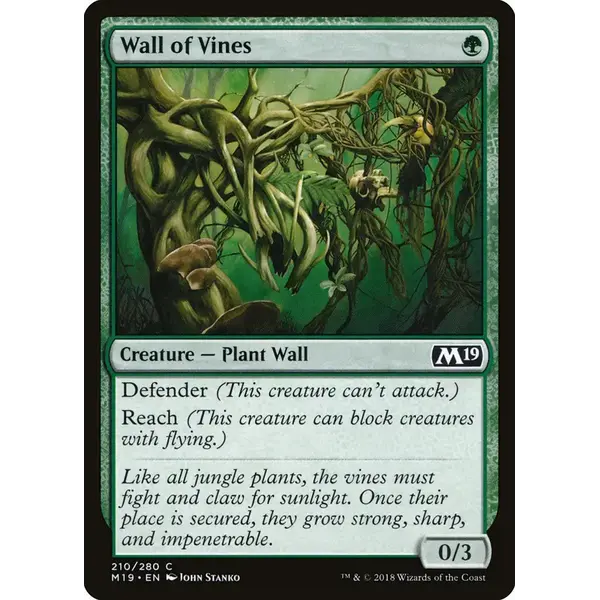 Magic: The Gathering Wall of Vines (210) Lightly Played