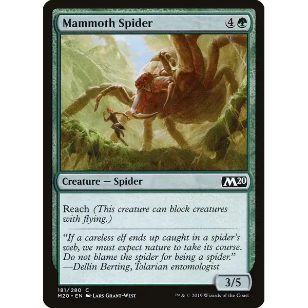 Magic: The Gathering Mammoth Spider (181) Lightly Played